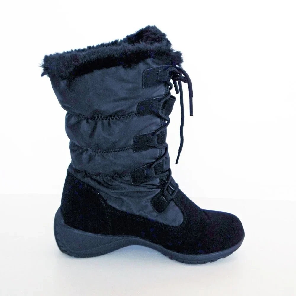 KHOMBU Anne Waterproof Boots Black Size 7 M Women's Winter / Snow Boots